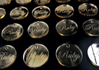 Adverco laser cut acrylic tags